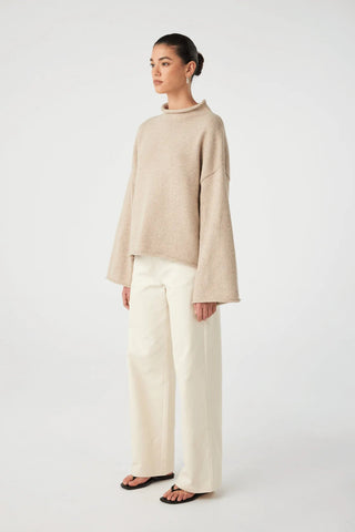Maeve Knitted Sweater - Sand - Knitwear - Arcaa Movement - The Soho Movement