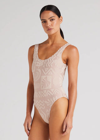 Mai Tai Scoop Onepiece Swimsuit - Mushroom - Swimwear - Poolside Paradiso - The Soho Movement