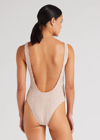 Mai Tai Scoop Onepiece Swimsuit - Mushroom - Swimwear - Poolside Paradiso - The Soho Movement