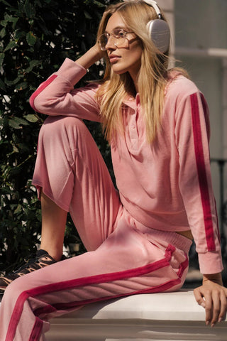 Mara Velour Pants - Blush - Trackpants - Araminta James - The Soho Movement