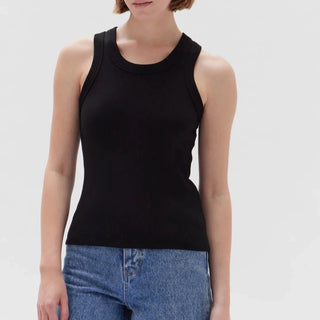 Miana Organic Rib Tank - True Black - Singlet - Assembly Label - The Soho Movement