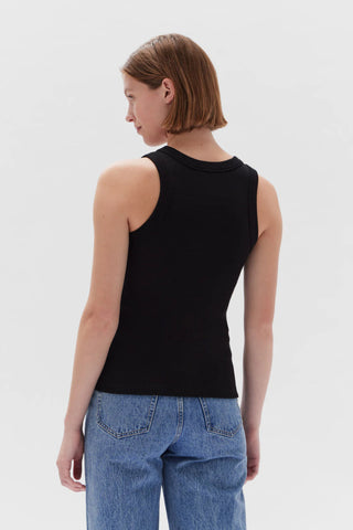 Miana Organic Rib Tank - True Black - Singlet - Assembly Label - The Soho Movement