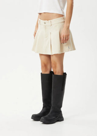 Mika Pleat Mini Skirt - Sand - Denim skirt - Afends - The Soho Movement
