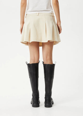 Mika Pleat Mini Skirt - Sand - Denim skirt - Afends - The Soho Movement