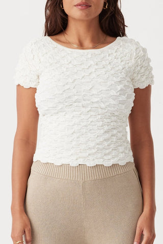 Mila Organic Cap Sleeve Tee - Cream - Tops - Arcaa Movement - The Soho Movement