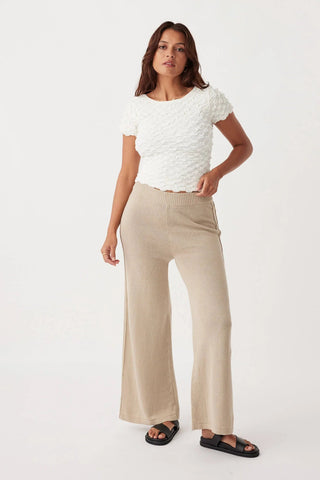 Mila Organic Cap Sleeve Tee - Cream - Tops - Arcaa Movement - The Soho Movement