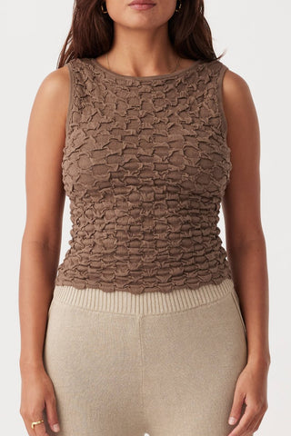 Mila Organic Cotton Tank - Cacao - Tops - Arcaa Movement - The Soho Movement