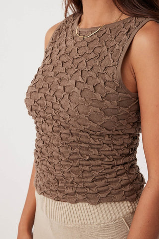 Mila Organic Cotton Tank - Cacao - Tops - Arcaa Movement - The Soho Movement