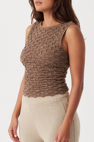 Mila Organic Cotton Tank - Cacao - Tops - Arcaa Movement - The Soho Movement