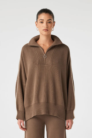 Milan Zip Sweater - Cacao - Knitwear - Arcaa Movement - The Soho Movement
