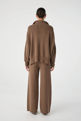 Milan Zip Sweater - Cacao - Knitwear - Arcaa Movement - The Soho Movement