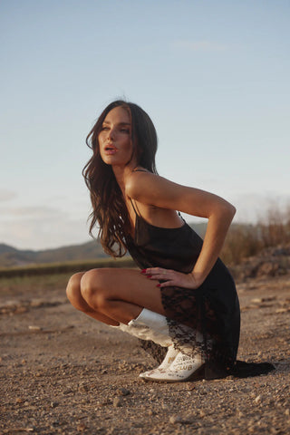 Mini Lace Slip Dress - Black - Dresses - Sabbi - The Soho Movement