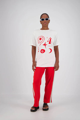 Miro T-shirt - white/Red - Tees - Jasmine Alexa - The Soho Movement