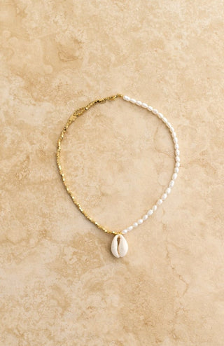 Moana Freshwater Pearls Cowrie Shell Necklace - Necklaces - Indigo and Wolfe - The Soho Movement