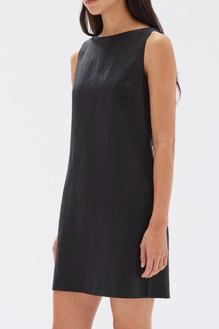 Nadine Linen Mini Dress - Black - Dresses - Assembly Label - The Soho Movement