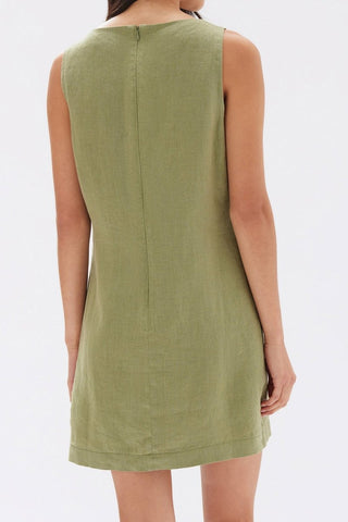 Nadine Linen Mini Dress - Pandan - Dresses - Assembly Label - The Soho Movement