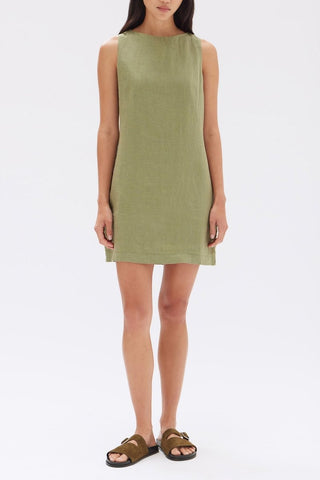 Nadine Linen Mini Dress - Pandan - Dresses - Assembly Label - The Soho Movement