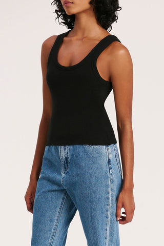 Organic Rib Singlet - Black - Nude Lucy - The Soho Movement