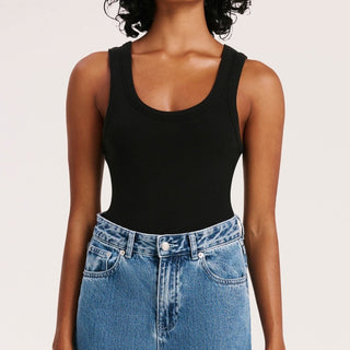 Organic Rib Singlet - Black - Nude Lucy - The Soho Movement