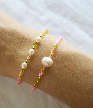 Pink skies Pearl Bracelet - Bracelets - Divine Creatures - The Soho Movement