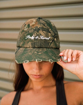 Pinky & Kamal Signature Cap - Distressed Camo - Caps - Pinky & Kamal - The Soho Movement