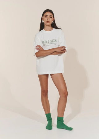 PK Logo Tee - White/Green - Tshirts - Pinky & Kamal - The Soho Movement