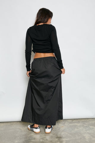 Poplin Cotton Maxi skirt - Black - Skirts - The Soho Movement - The Soho Movement