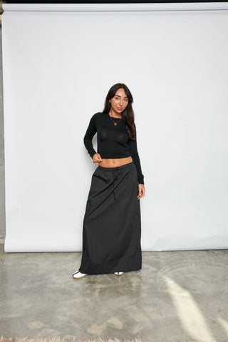 Poplin Cotton Maxi skirt - Black - Skirts - The Soho Movement - The Soho Movement