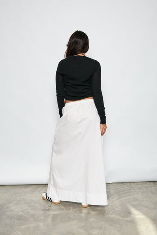 Poplin Cotton Maxi Skirt - White - Skirts - The Soho Movement - The Soho Movement
