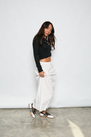 Poplin Cotton Maxi Skirt - White - Skirts - The Soho Movement - The Soho Movement