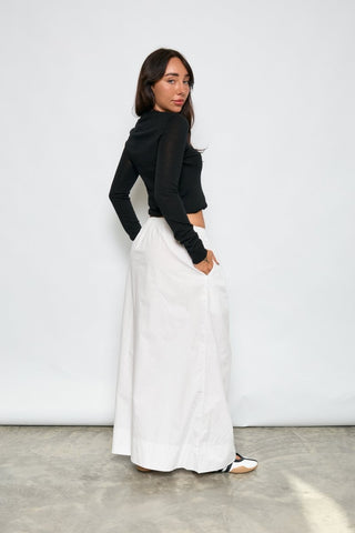 Poplin Cotton Maxi Skirt - White - Skirts - The Soho Movement - The Soho Movement