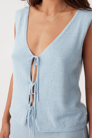 Poppy Organic Reservable Vest - Sky - Tops - Arcaa Movement - The Soho Movement