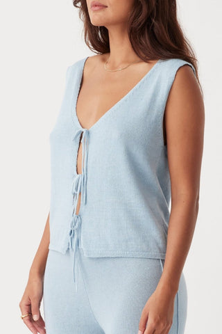 Poppy Organic Reservable Vest - Sky - Tops - Arcaa Movement - The Soho Movement