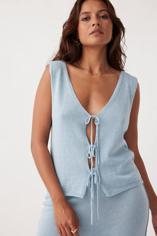 Poppy Organic Reservable Vest - Sky - Tops - Arcaa Movement - The Soho Movement