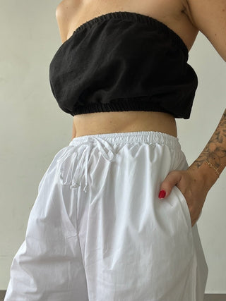 Poppy Poplin Pant - White - Pants - The Soho Movement - The Soho Movement