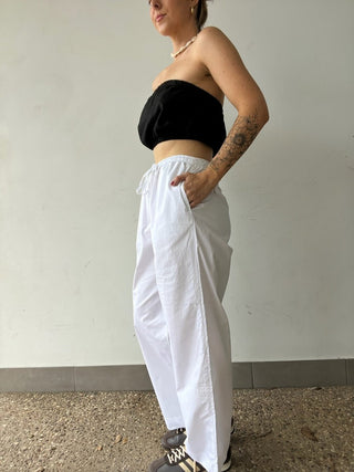 Poppy Poplin Pant - White - Pants - The Soho Movement - The Soho Movement