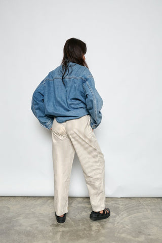 Poppy Stripe Pant - Sage/White - Pants - The Soho Movement - The Soho Movement