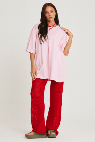 The Knit Beach Pants - Red