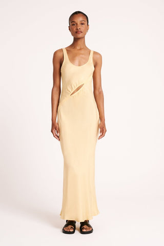 Rei Cupro Dress - Straw - Nude Lucy - The Soho Movement
