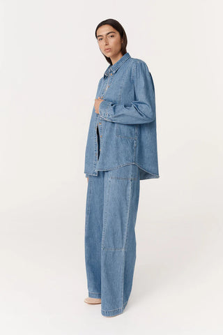 Dante Denim Long Sleeve Shirt - Blue Denim