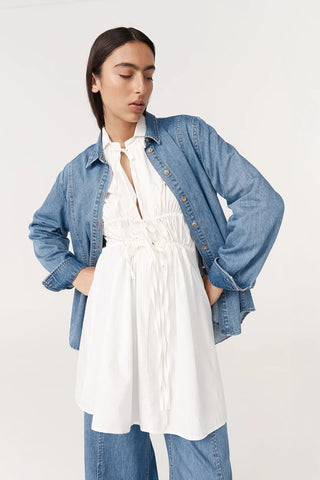 Dante Denim Long Sleeve Shirt - Blue Denim