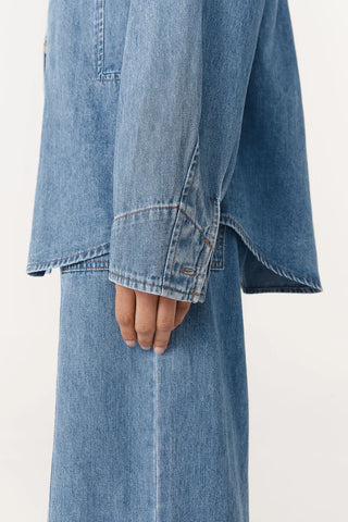 Dante Denim Long Sleeve Shirt - Blue Denim