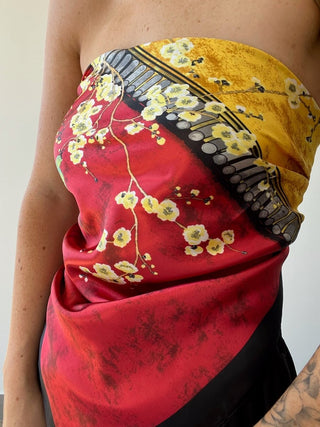 Satin Scarf - Cherry Blossom - Scarf - The Soho Movement - The Soho Movement