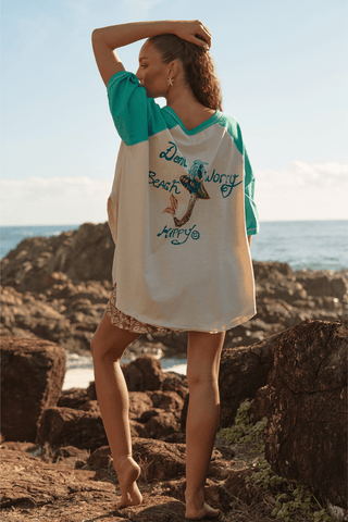 Long Time No Sea Raglan Tee - Green