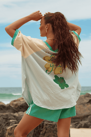 Seas The Day Raglan Tee - Sky