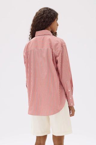 Signature Poplin Shirt - Papaya/White - Shirts & Tops - Assembly Label - The Soho Movement
