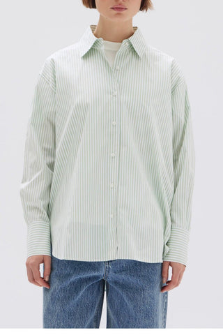 Signature Poplin Shirt - Rosemary/White - Shirts & Tops - Assembly Label - The Soho Movement