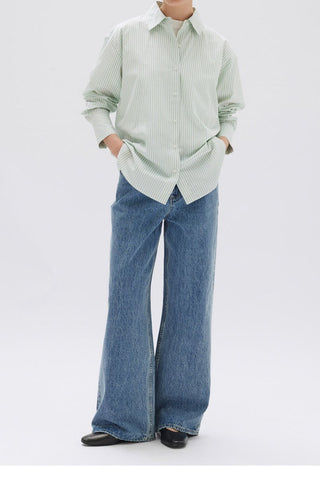 Signature Poplin Shirt - Rosemary/White - Shirts & Tops - Assembly Label - The Soho Movement