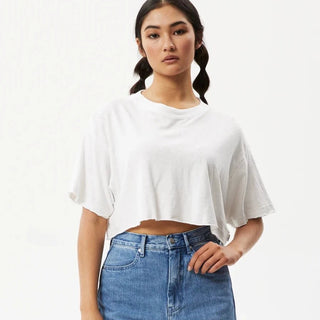 Slay Crop Tee - White - Afends - The Soho Movement