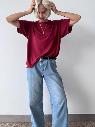Slay Oversized Hemp Tee - Burgundy - Tees - Afends - The Soho Movement